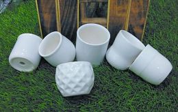 succulent pot White